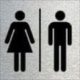 Male and female restroom sign